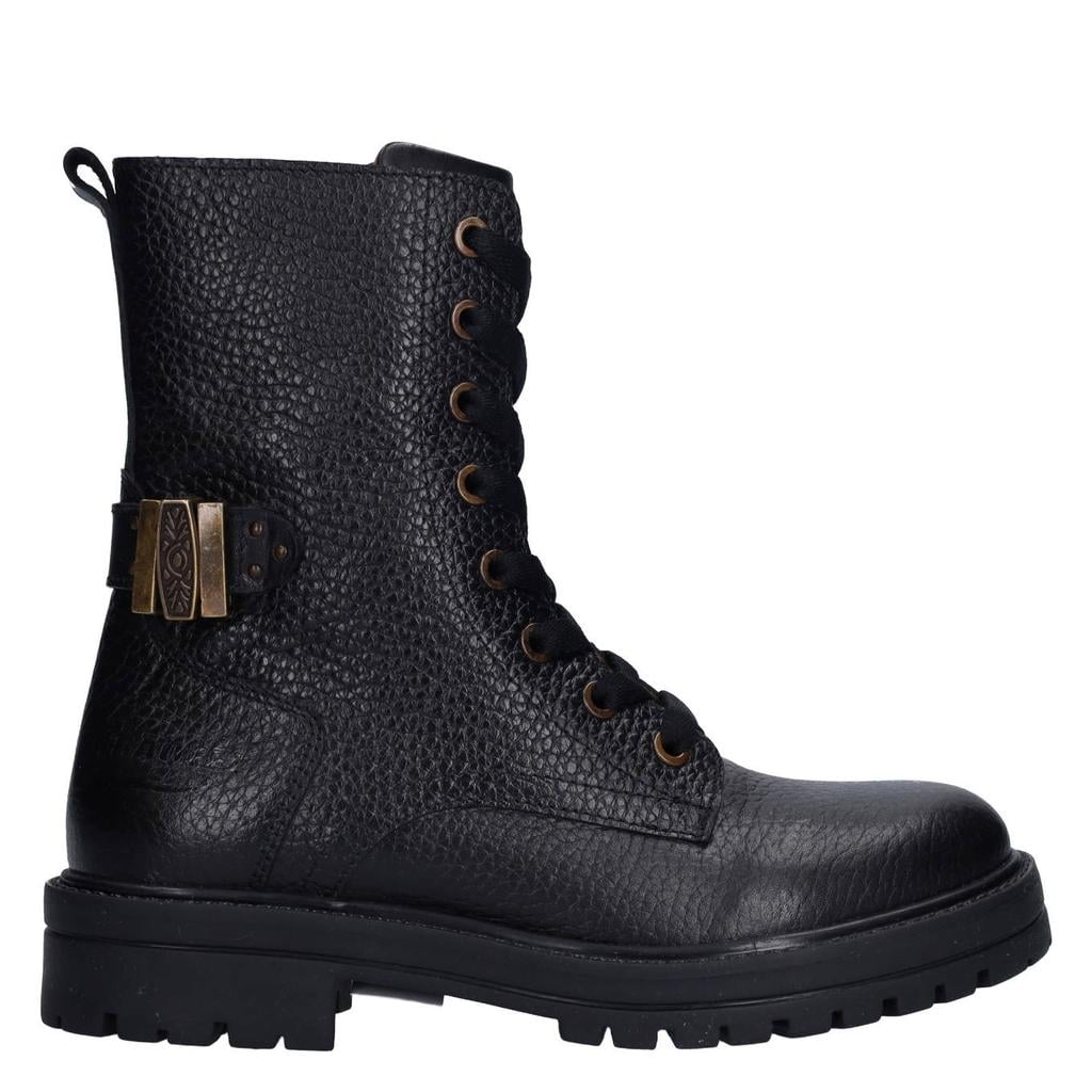 Braqeez leren enkelboots - zwart
