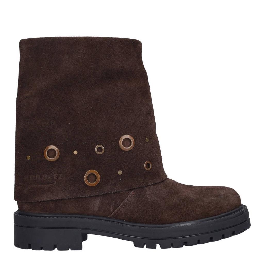 Braqeez suède enkelboots - donkerbruin