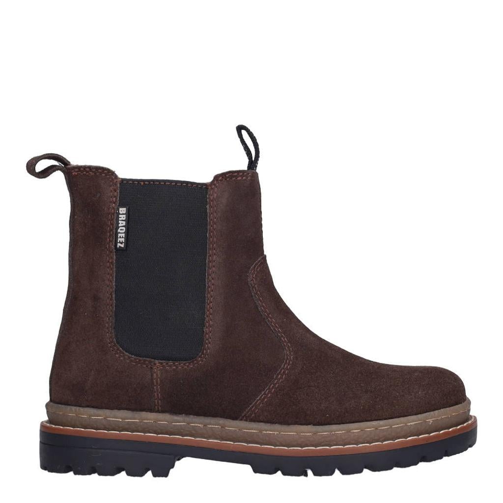 Donkerblauwe jongens Braqeez suède enkelboots -
