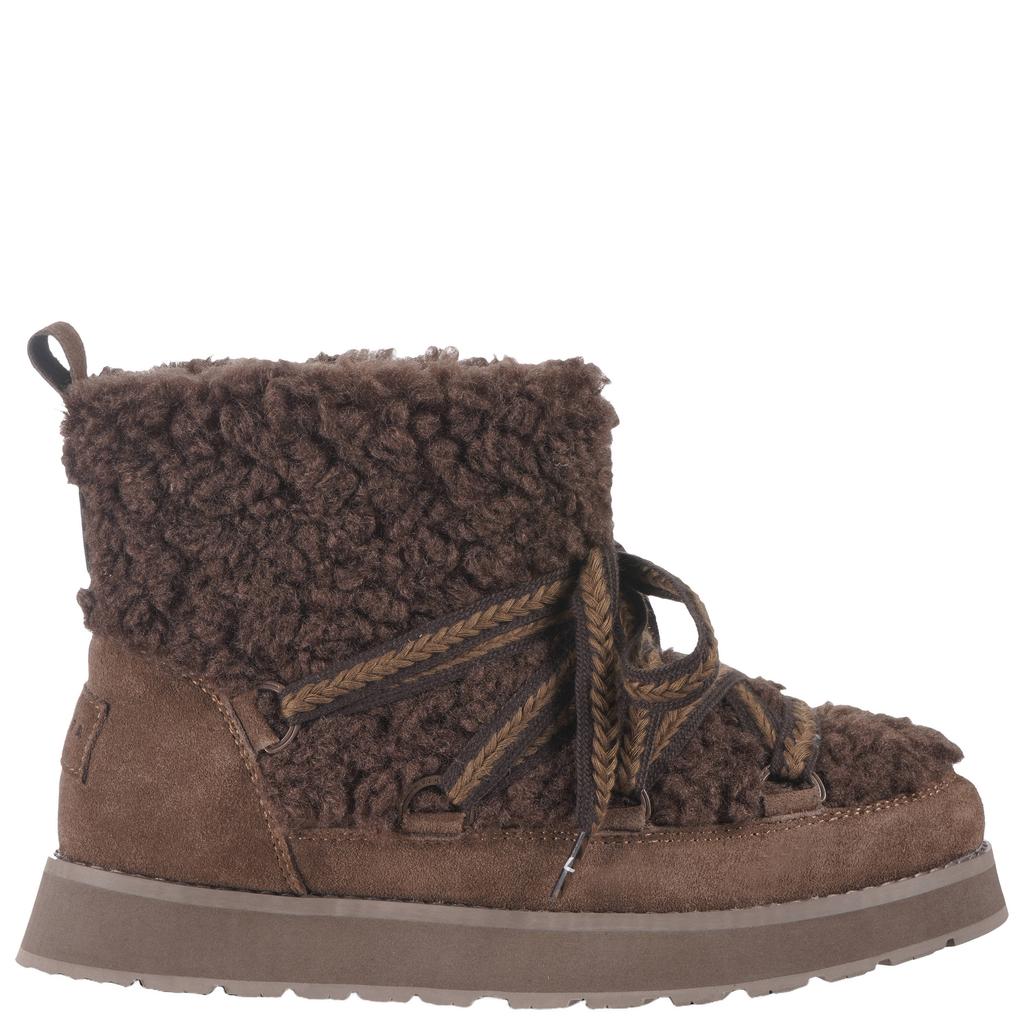 Donkerblauwe dames Luhta Ihana teddy snowboots - met veters