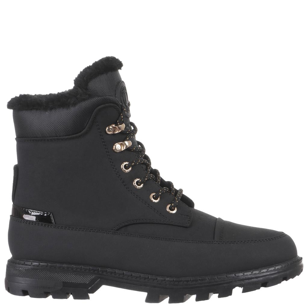 Zwarte dames Luhta outdoor schoenen - van imitatieleer/voering: imitatiebont/voetbed: eva met veters