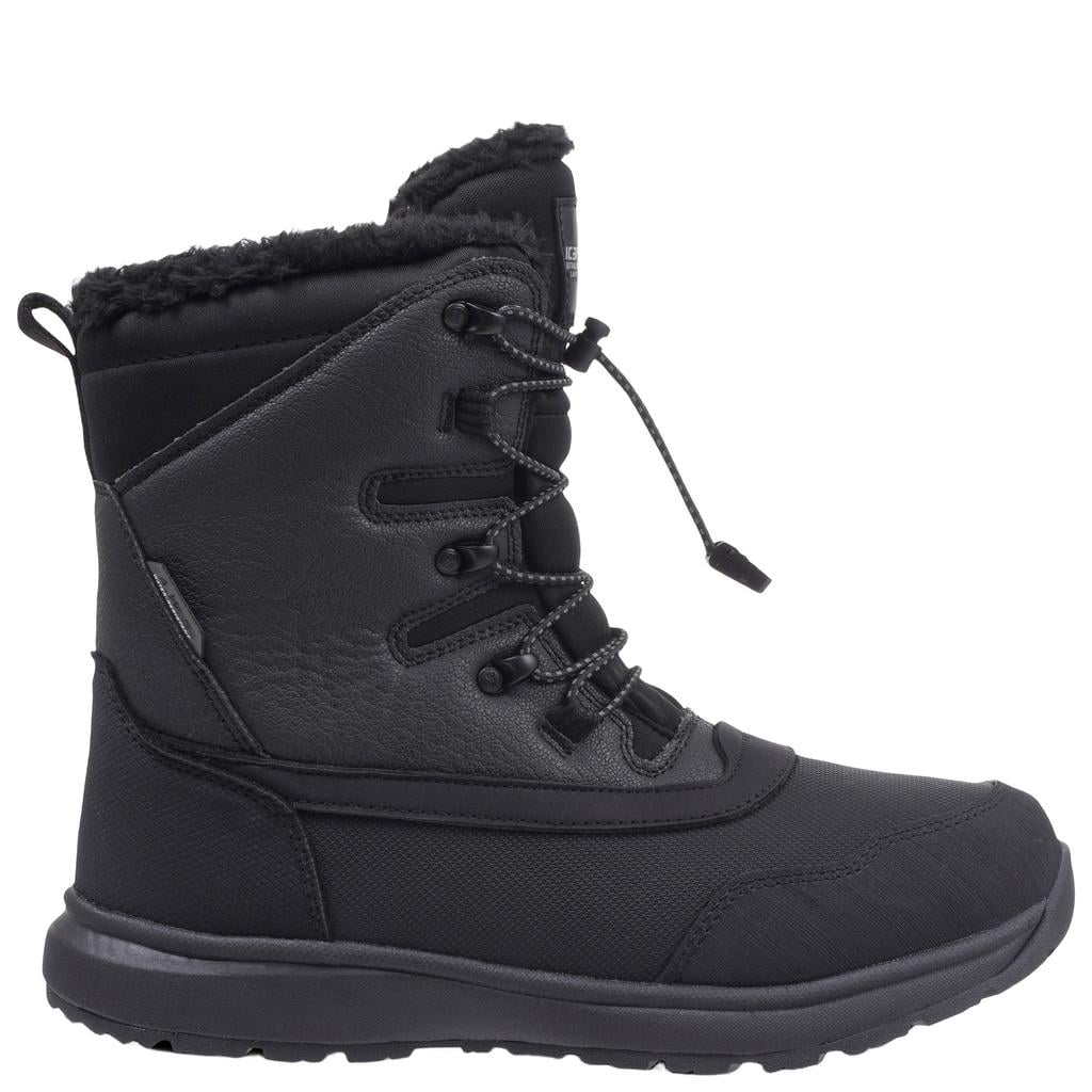 Zwarte heren Icepeak Almont snowboots - van rubber-textiel/voering: textielbont/voetbed: eva met veters