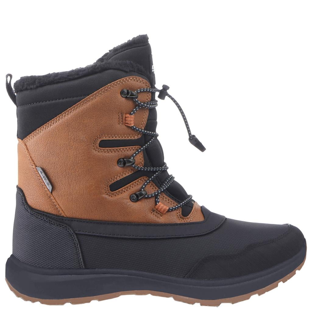 Bruin en zwarte dames Icepeak Almont snowboots - van rubber-mesh/voering: mesh/voetbed: eva met rits- en vetersluiting