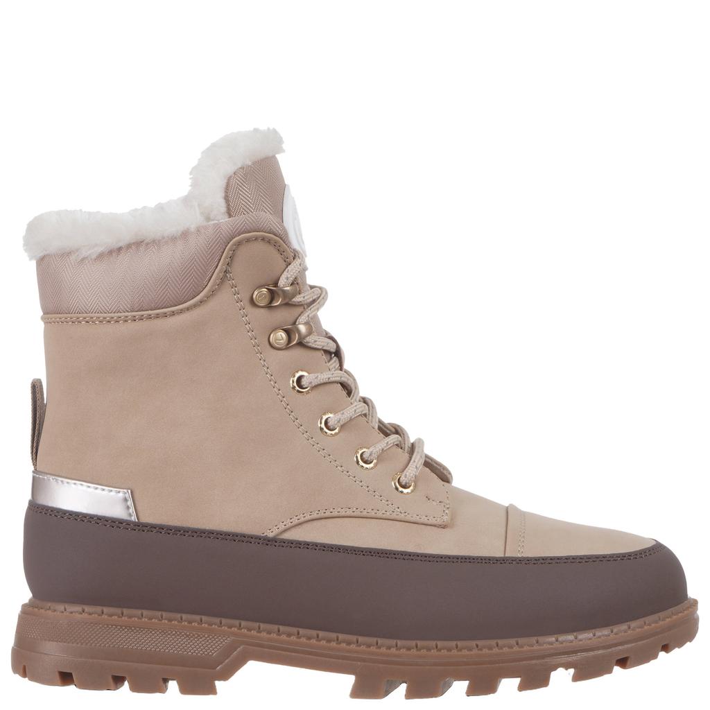 Camelkleurige dames Luhta Reilu outdoor schoenen - van imitatieleer/voering: imitatiebont/voetbed: eva met veters