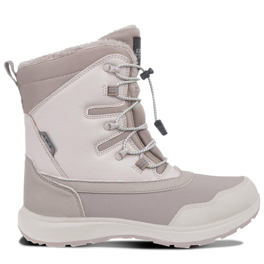 Lichtgrijze dames Icepeak Almont snowboots - van rubber-mesh/voering: mesh/voetbed: eva met rits- en vetersluiting