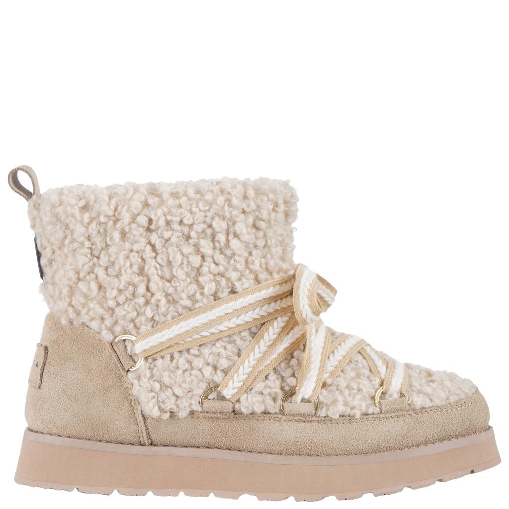 Beige dames Luhta Ihana teddy snowboots - met veters