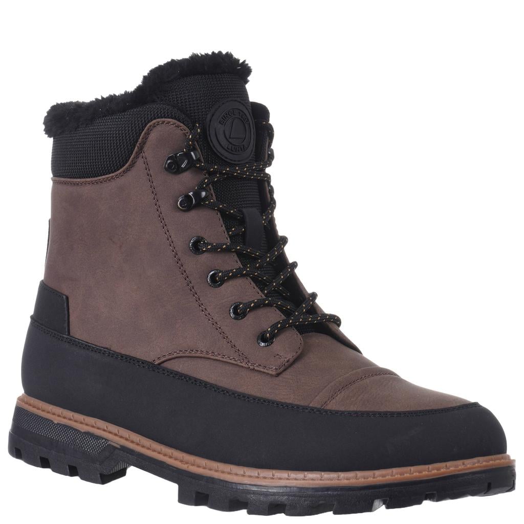 Donkerblauwe heren Luhta outdoor schoenen - van imitatieleer/voering: imitatie bont/voetbed: eva met bergsluiting