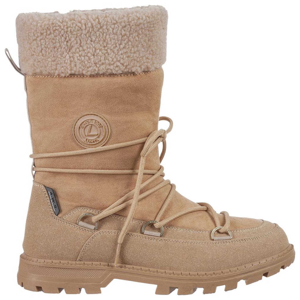 Luhta Oma leren snowboots met profielzool - beige