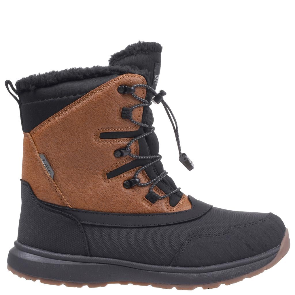 Bruin en zwarte heren Icepeak Almont snowboots - van rubber-textiel/voering: textielbont/voetbed: eva met veters