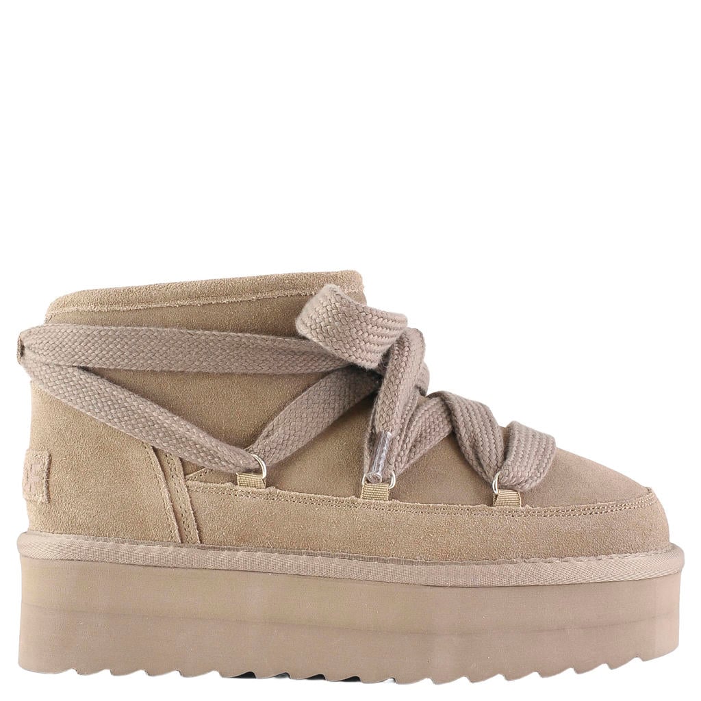 Colors of California suède enkelboots met plateauzool - taupe