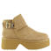 Colors of California HELEN01 suède enkelboots met blokhak en plateauzool - beige