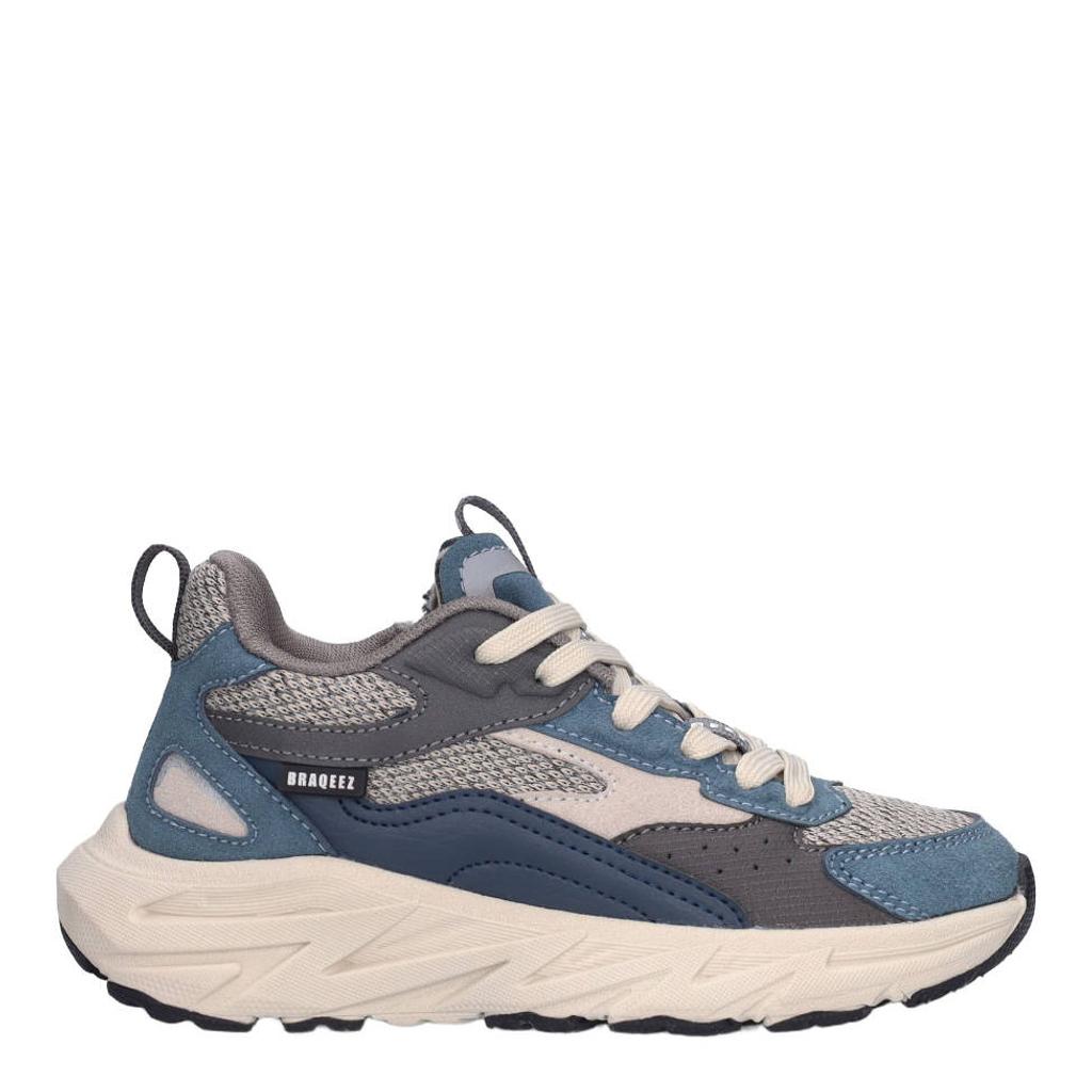Braqeez Matteo chunky suède sneakers - blauw/grijs