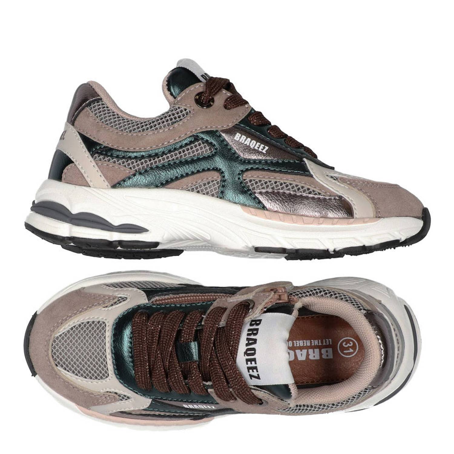 Braqeez suède sneakers grijs