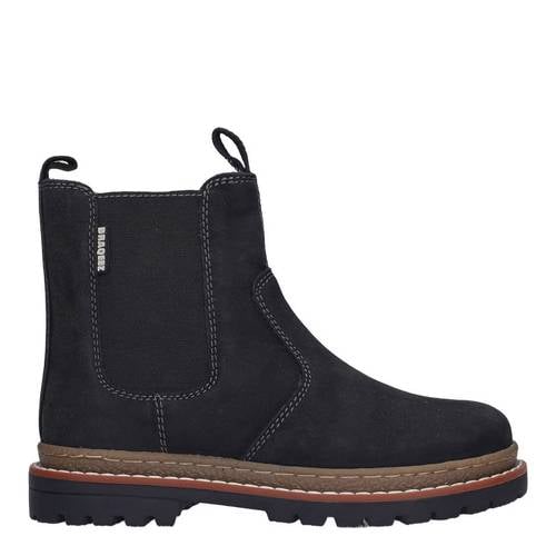 Braqeez suèdelook enkelboots zwart