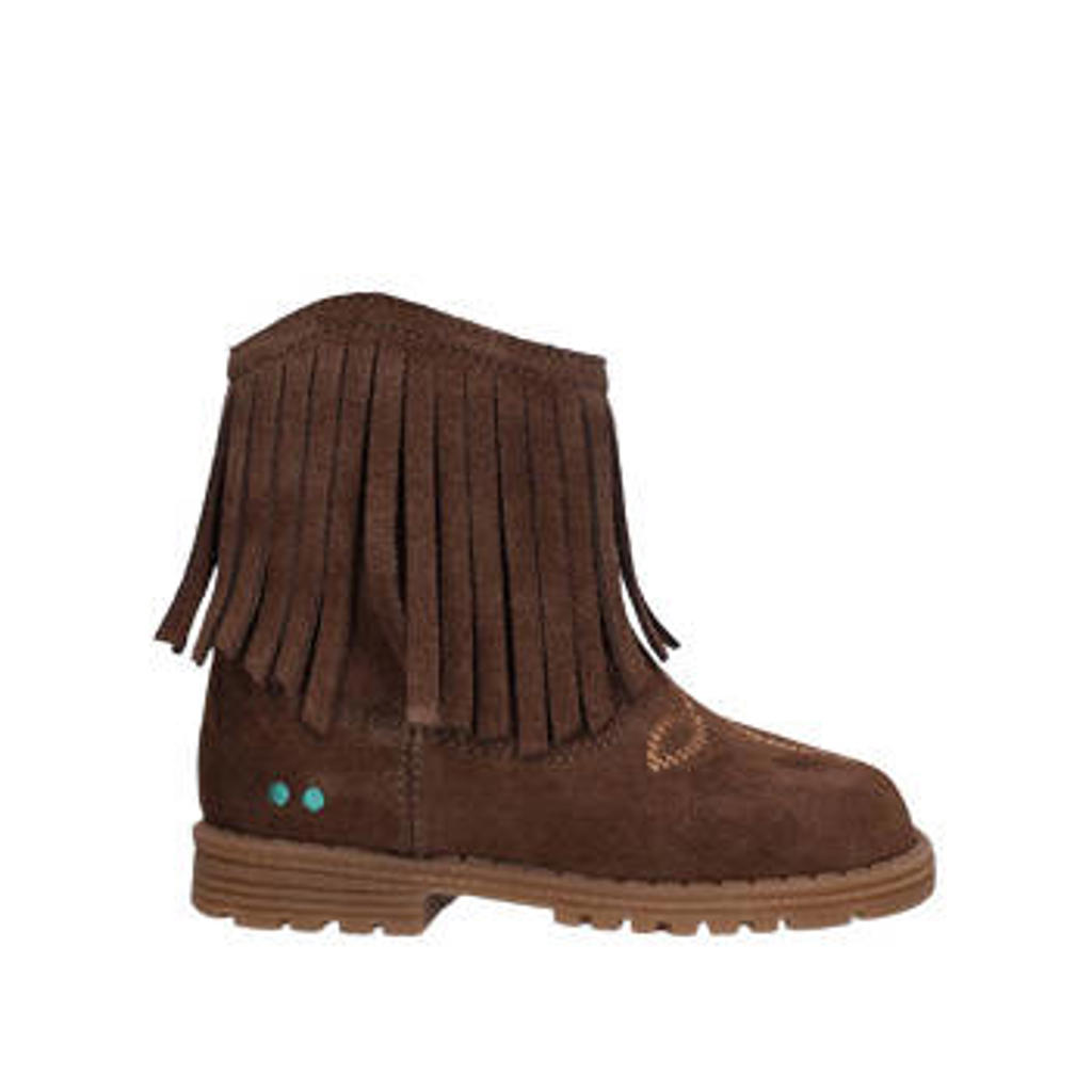 BunniesJR suède enkelboots - donkerbruin