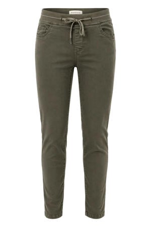 regular waist slim fit broek Plus Size - kaki