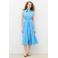 Caroll katoenen blousejurk met ceintuur - blauw