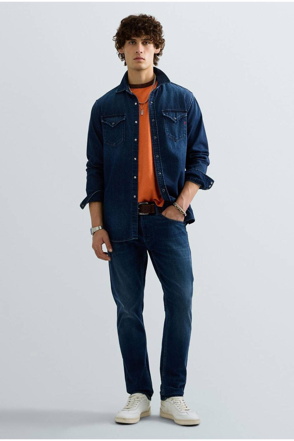 REPLAY GROVER straight leg jeans - donkerblauw