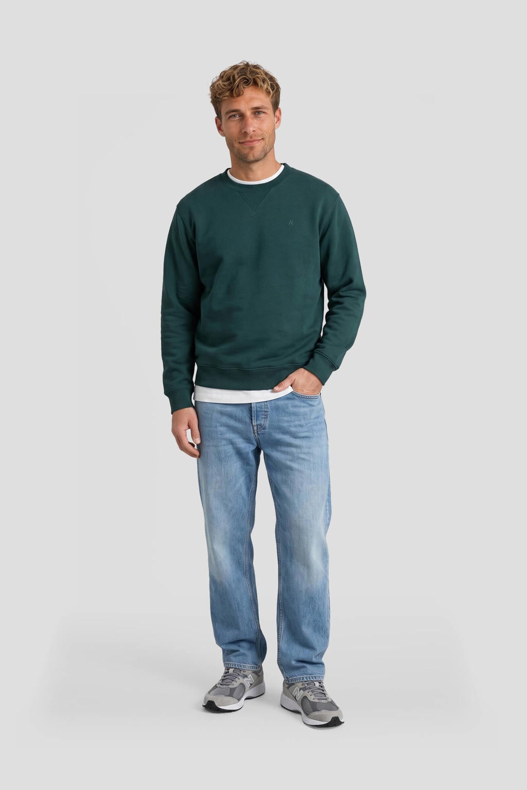 REPLAY regular fit sweater - groen