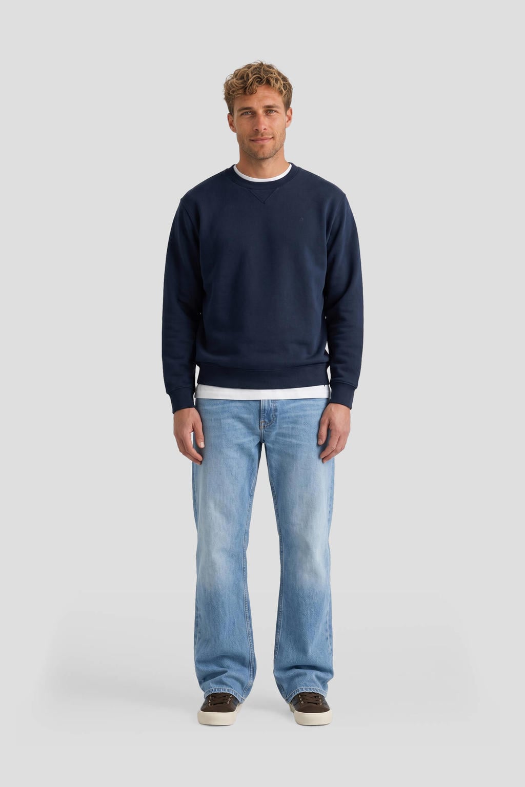 REPLAY regular fit sweater - donkerblauw