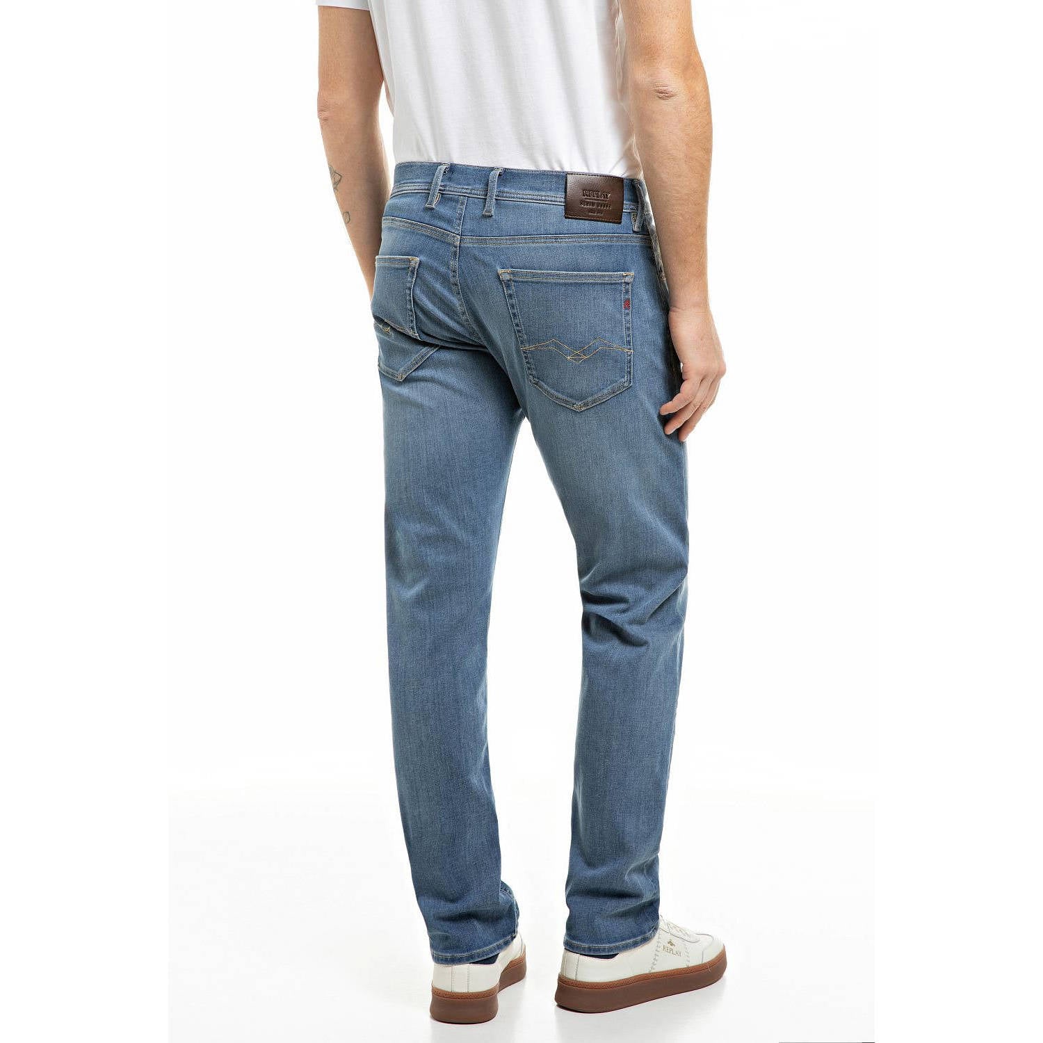 REPLAY GROVER straight leg jeans mediumblauw