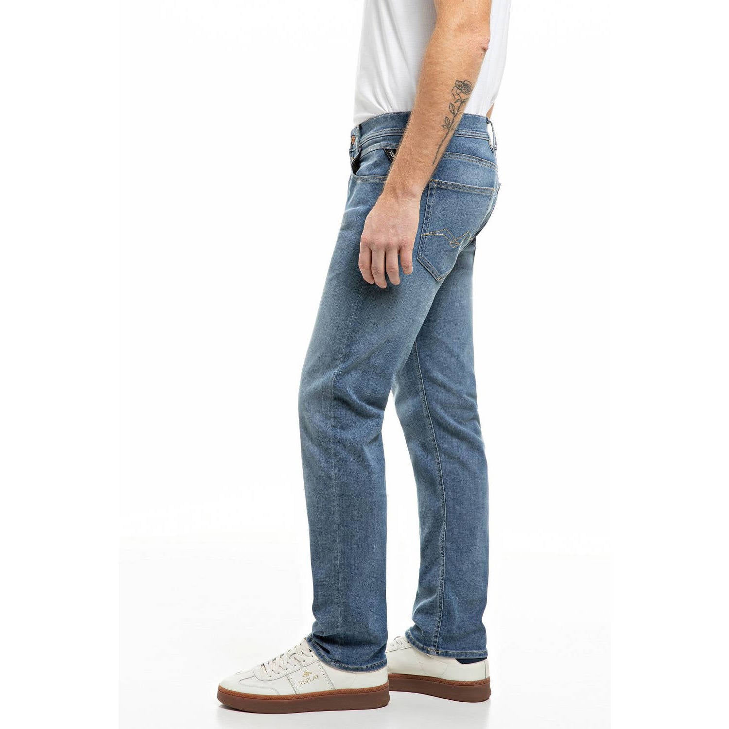 REPLAY GROVER straight leg jeans mediumblauw