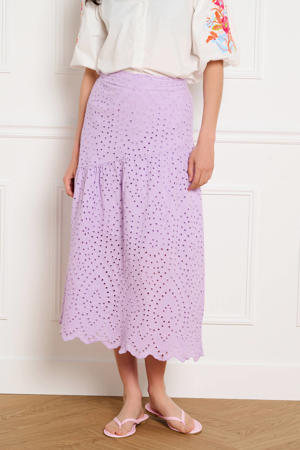 broderie midi rok - lila