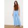LOLALIZA high waist wide leg fit pantalon - lichtblauw