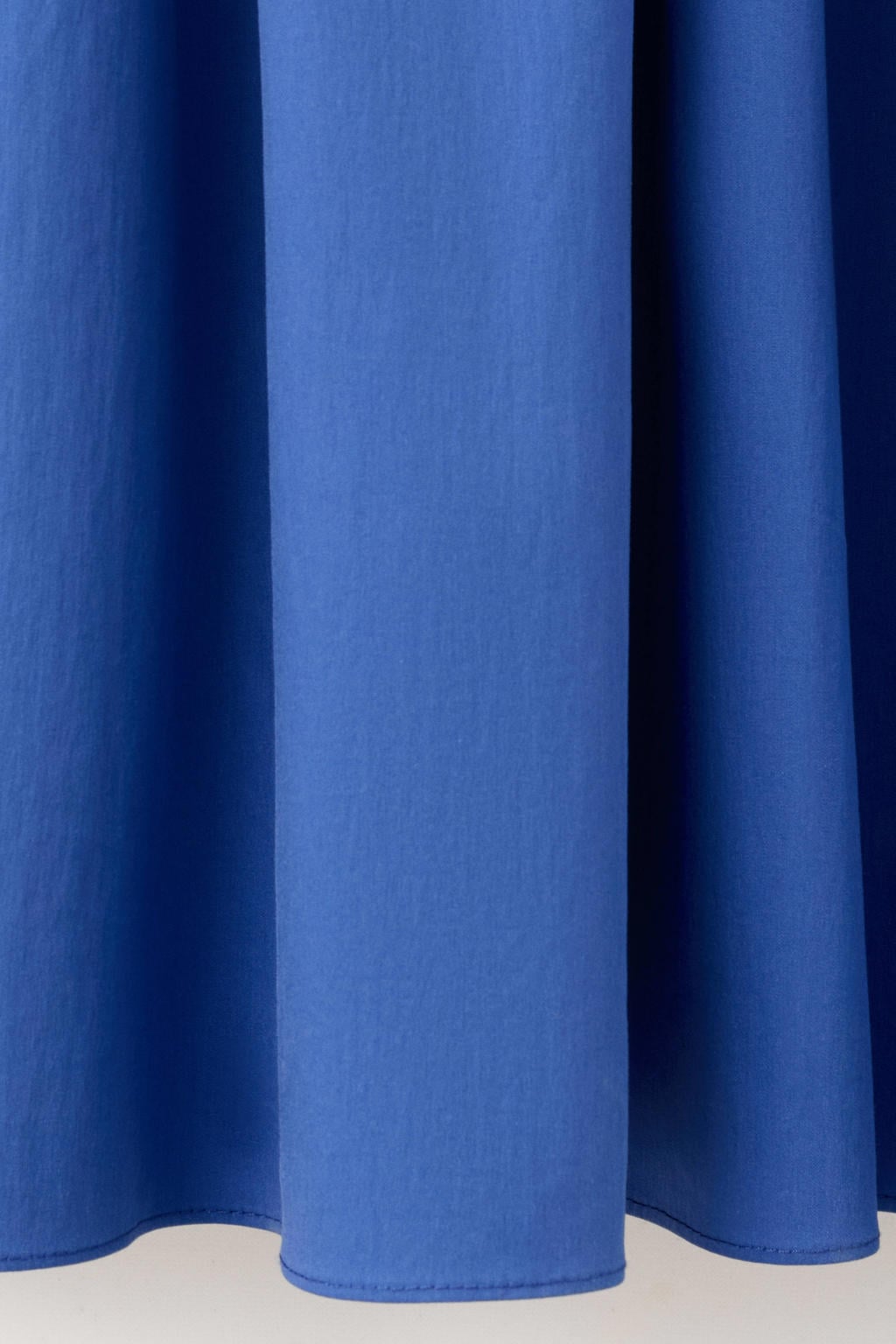 Blauwe dames Mango zomerjurk van katoen met effen, strapless hals en ritssluiting