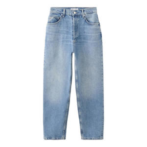 high waist mom jeans medium blue denim
