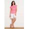 LOLALIZA gestreept T-shirt - fuchsia