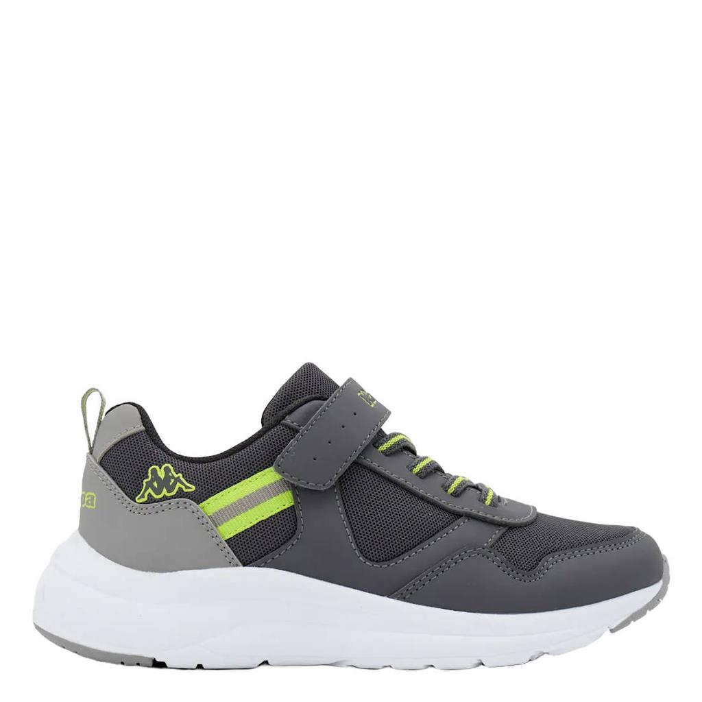Grijze jongens Kappa sneakers - van textiel en imitatieleer met elastische veter- met klittenbandsluiting