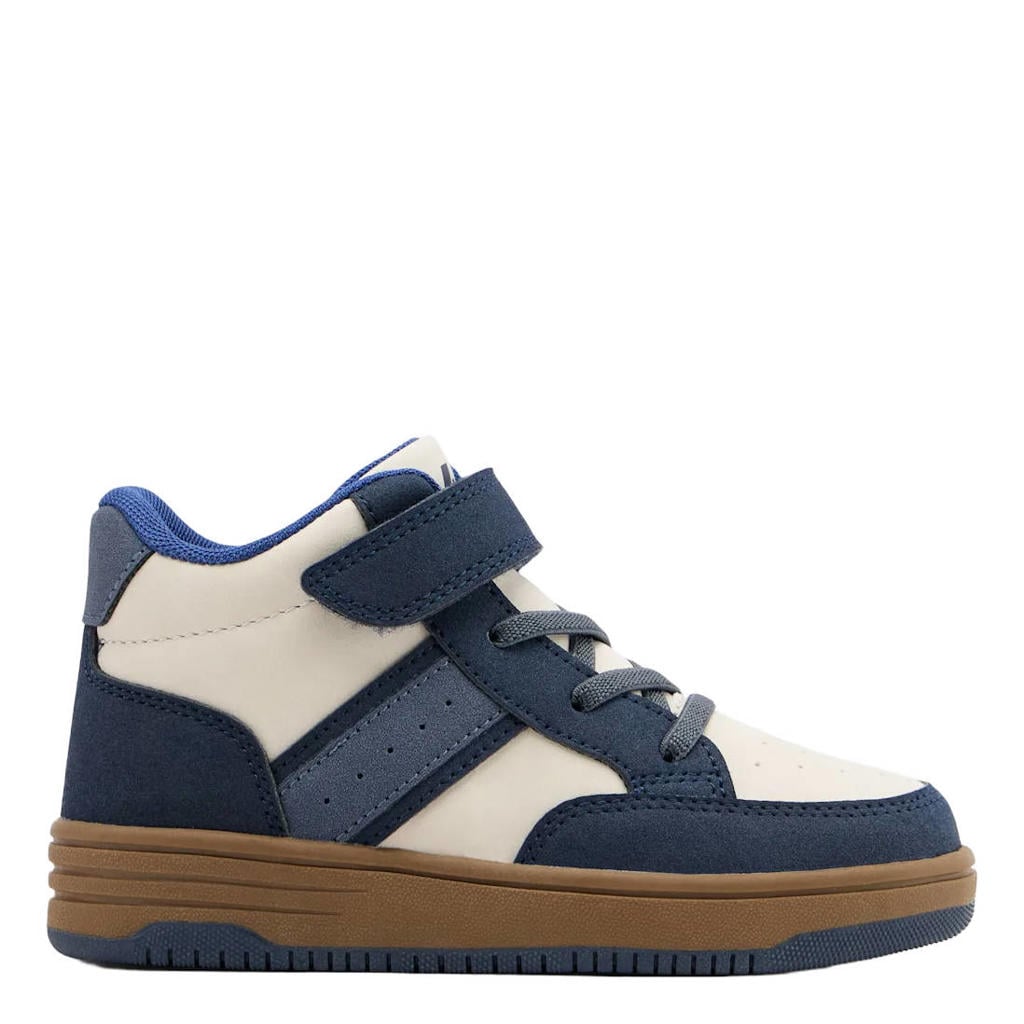 Blauwe jongens Vty sneakers - van imitatieleer met elastische veter- met klittenbandsluiting