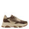 Graceland chunky imitatieleren sneakers met panterprint - beige