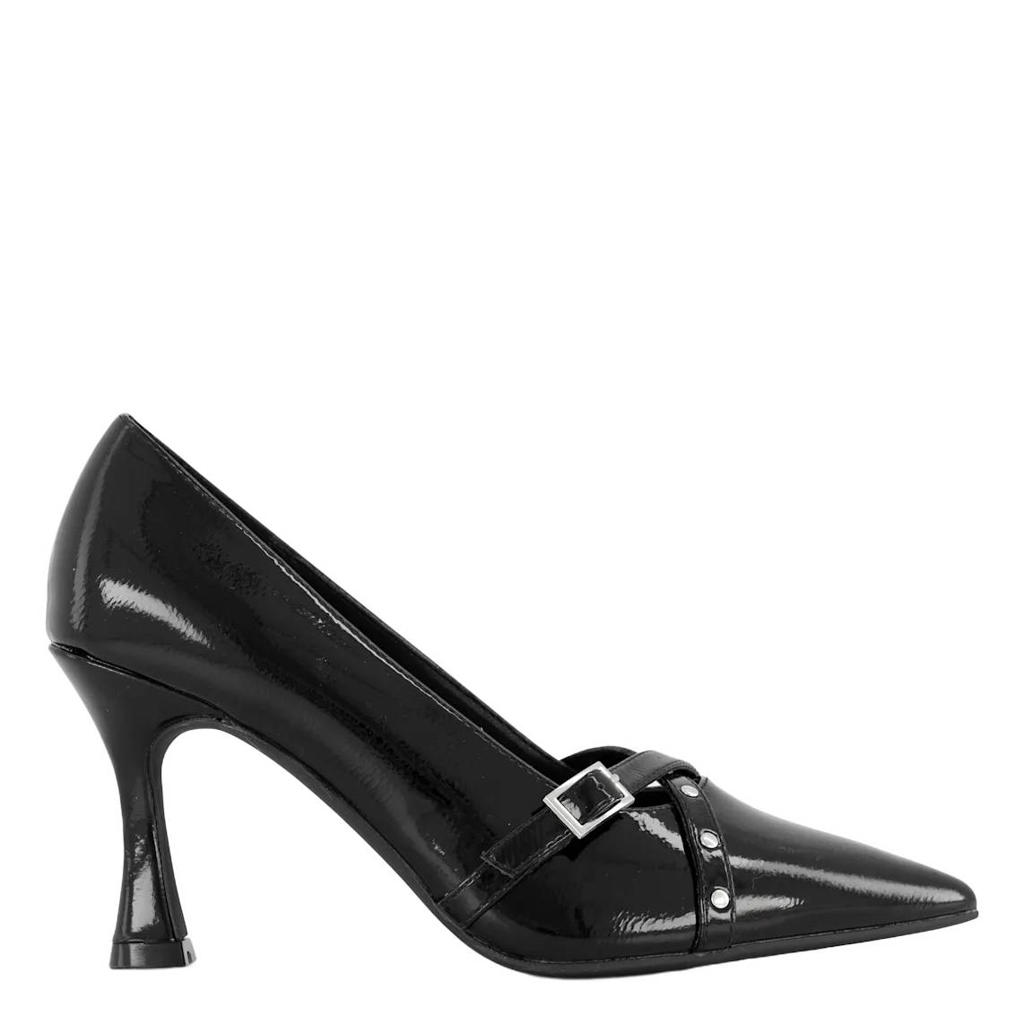 Zwarte dames Graceland lakleren pumps met hak -