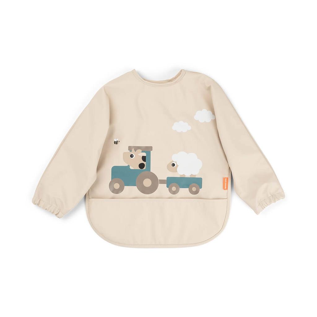 Done by Deer Slabbetje met mouwen en opvangvak Tiny farm Sand