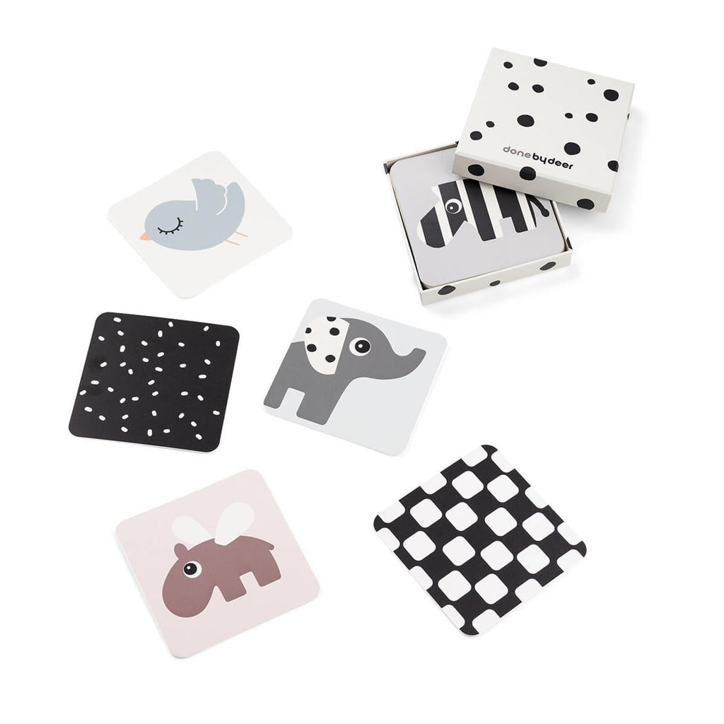 Done by Deer Baby contrastkaarten 10-pack Deer friends
