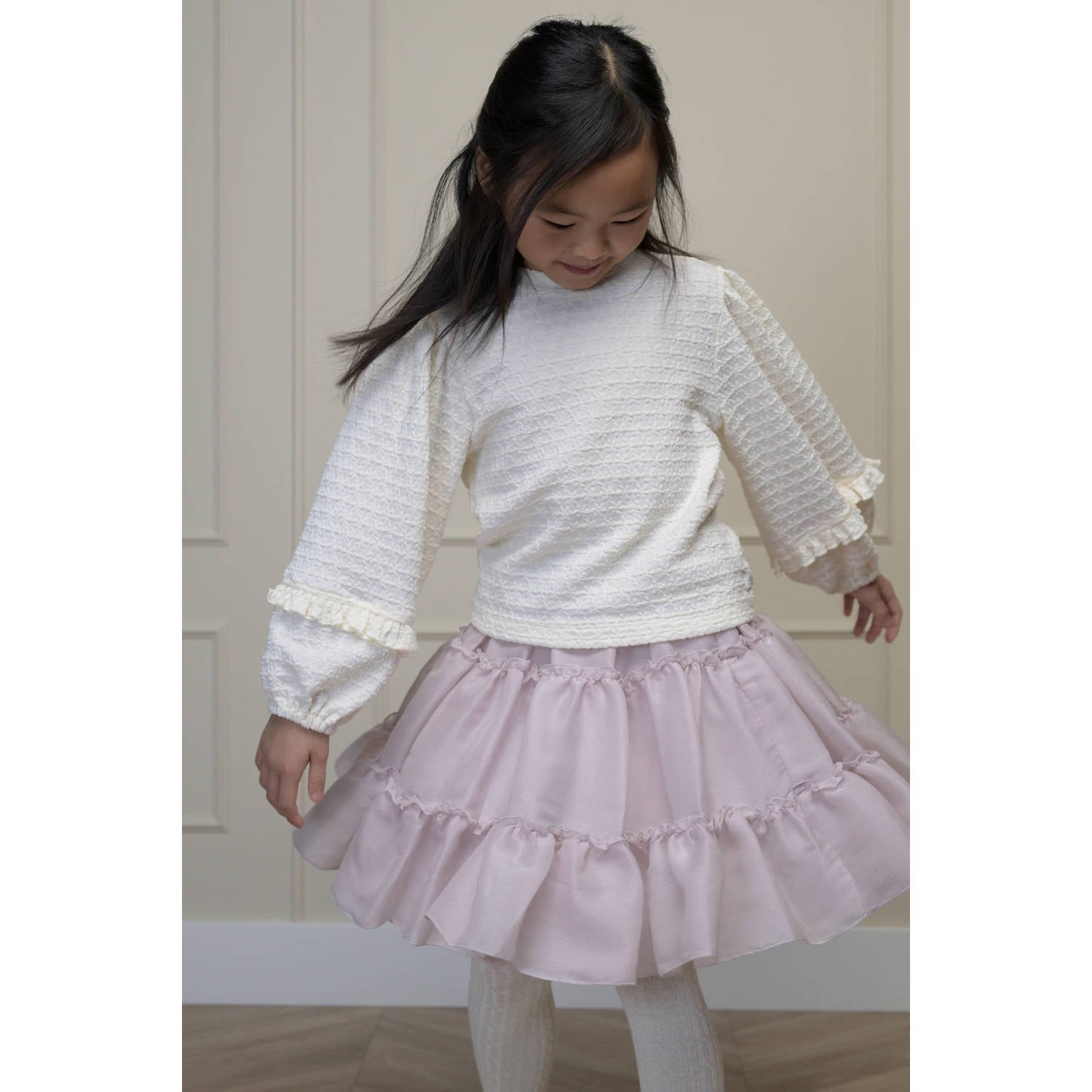 Le Chic blousetop met ruches offwhite