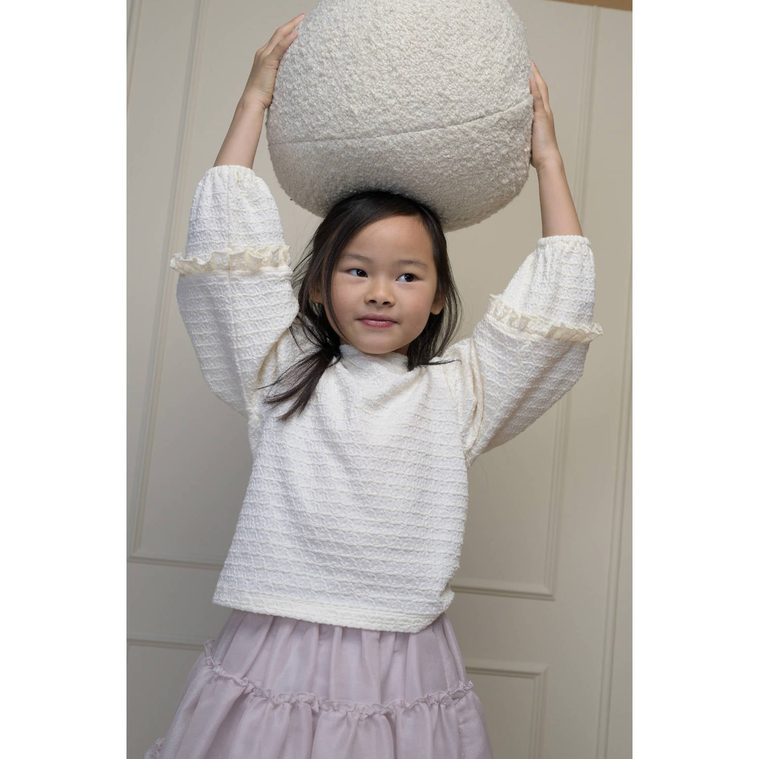 Le Chic blousetop met ruches offwhite