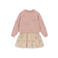 Le Chic korte jurk met tule en print - roze