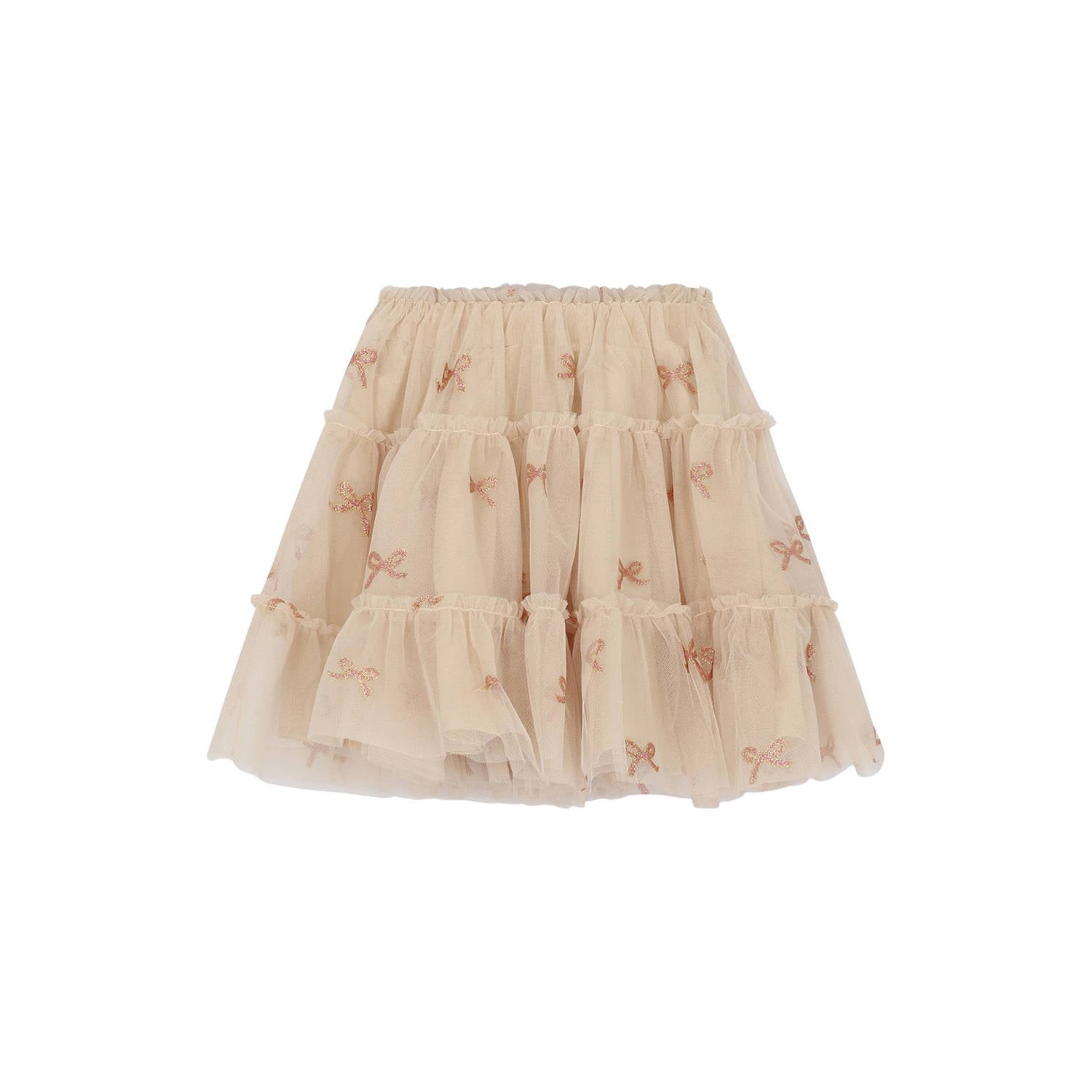 Le Chic korte tule rok met glitters en print lichtzand