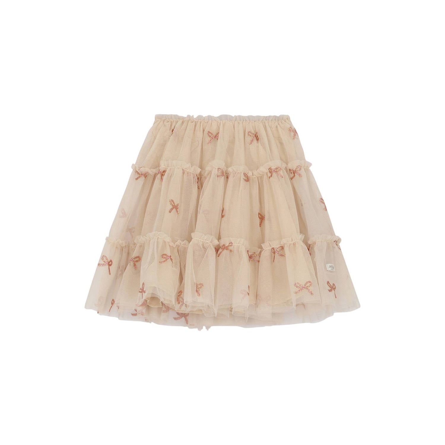 Le Chic korte tule rok met glitters en print lichtzand