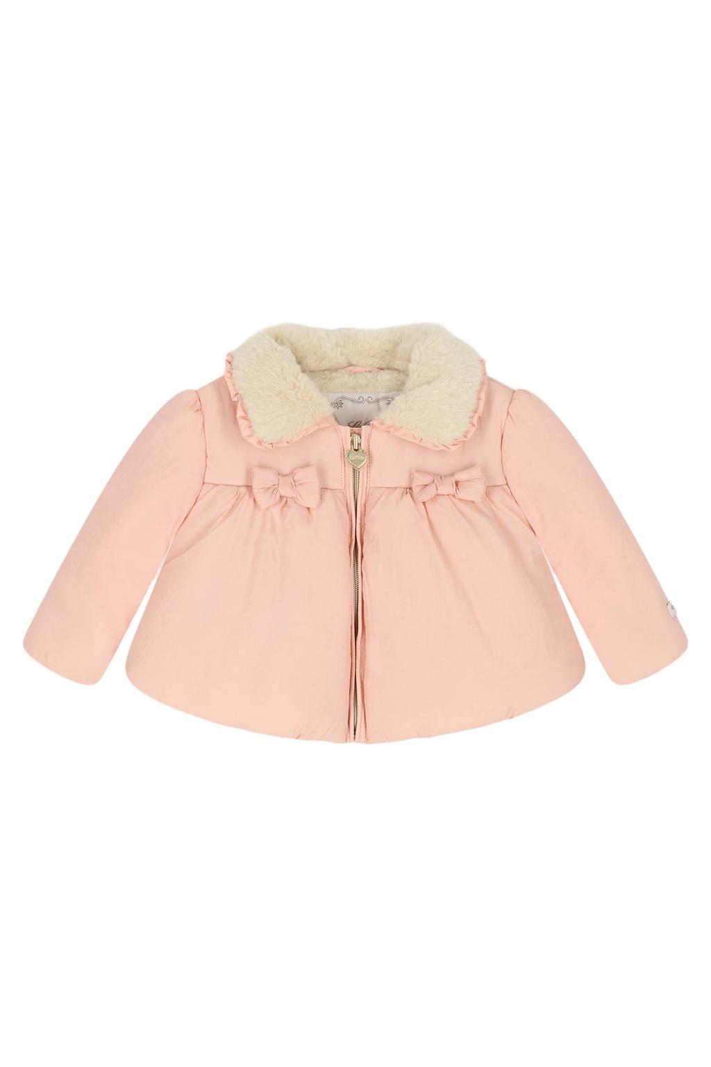 Roze meisjes Le Chic winterjas met lange mouwen, klassieke kraag en ritssluiting
