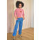 NONO fluwelen cropped top met borduursels en tekst - roze