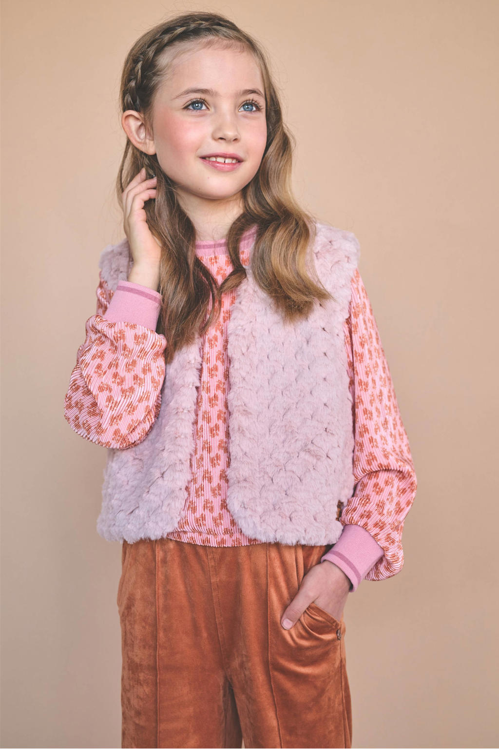 NONO rechtvallend gilet - roze