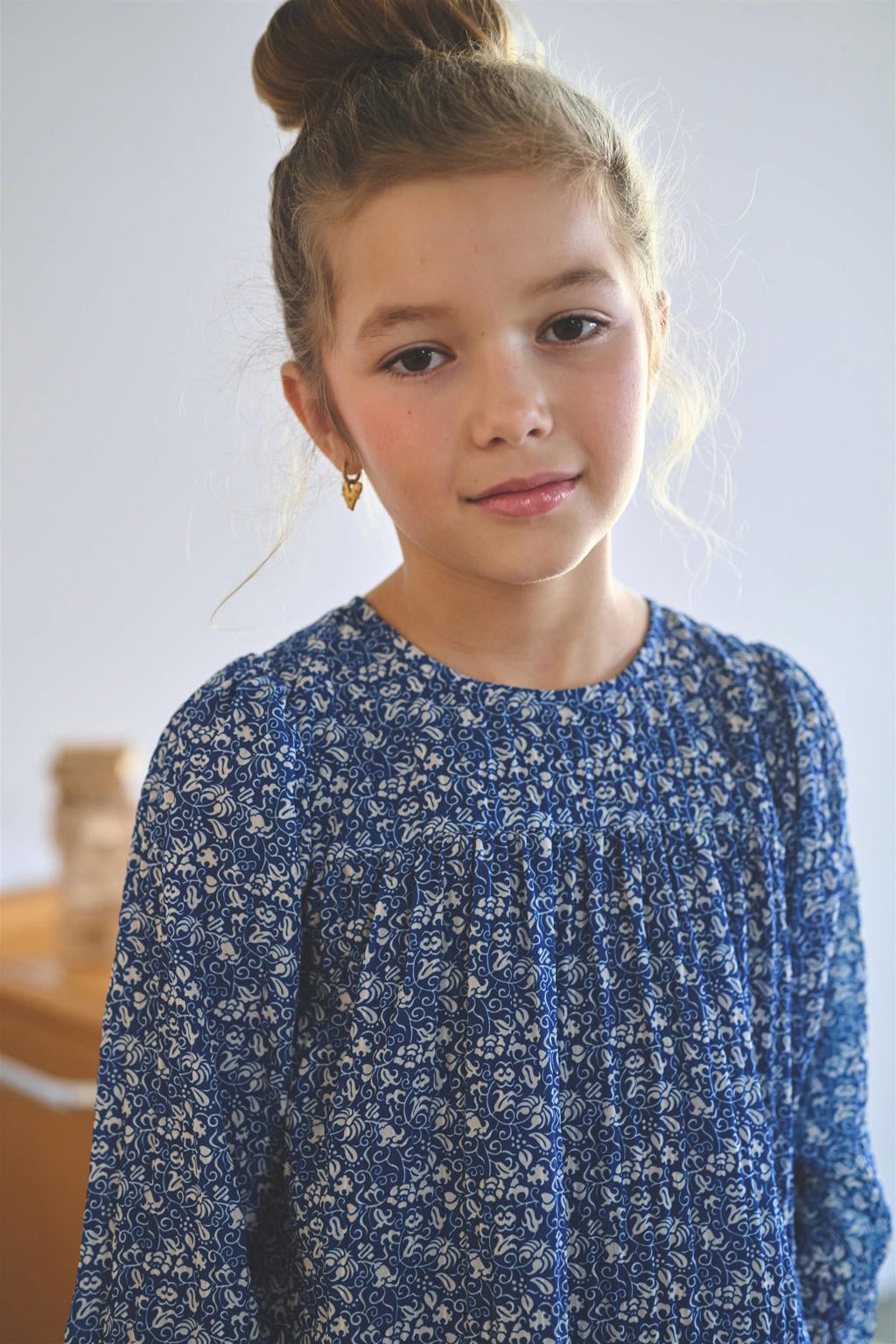 NONO gebloemde blousetop - blauw