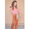 NONO rechtvallende blousetop met print - roze