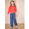 NONO denim regular fit gebloemde casual broek - donkerblauw