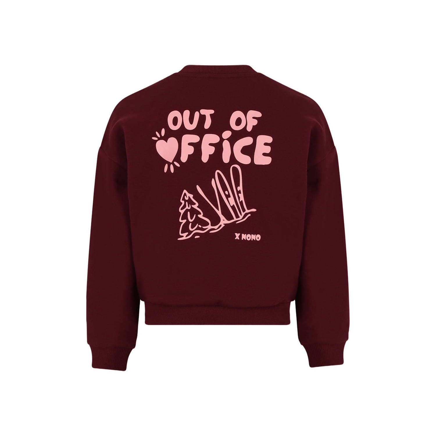 NONO sweater met backprint donkerrood