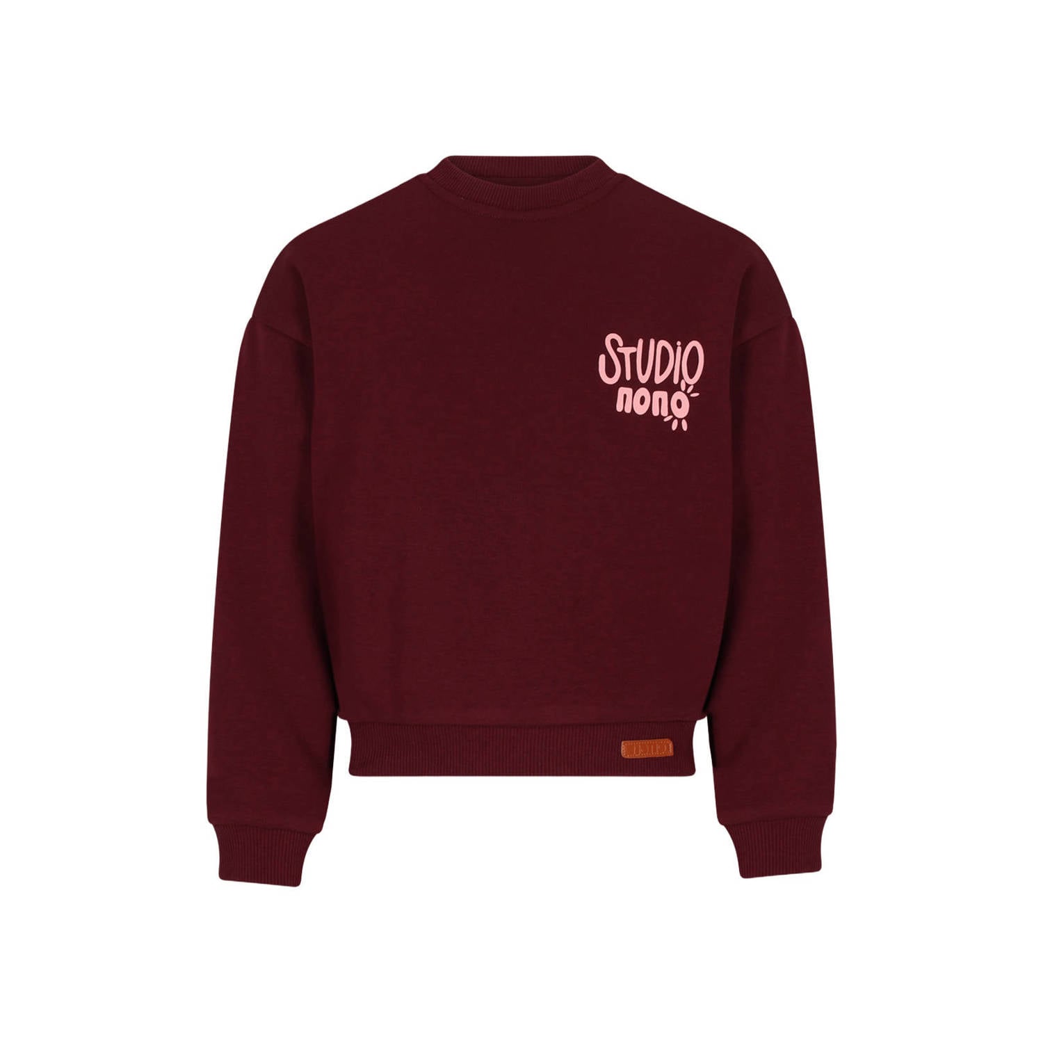 NONO sweater met backprint donkerrood